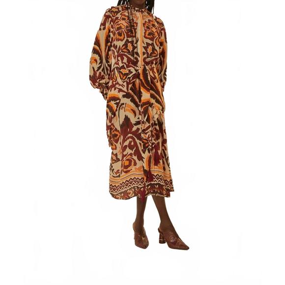 NEW FARM RIO toucans scarf maxi dress in multi